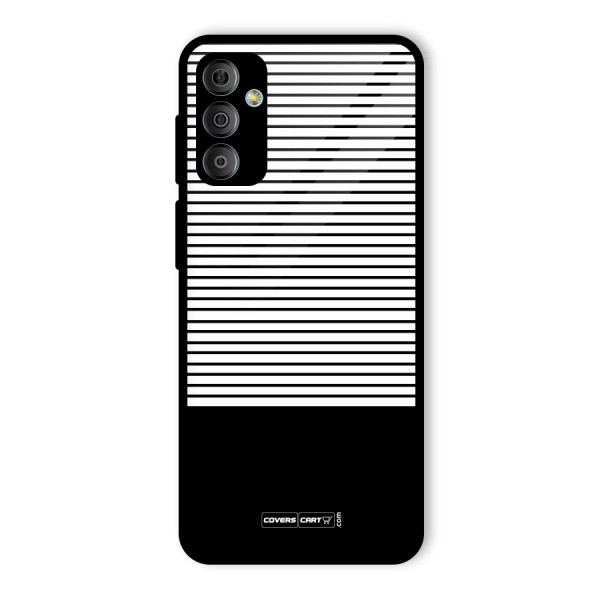 Classy Black Stripes Glass Back Case for Galaxy F23