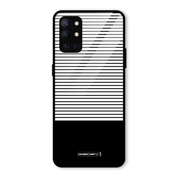 Classy Black Stripes Glass Back Case for OnePlus 9R