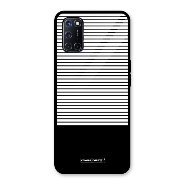 Classy Black Stripes Glass Back Case for Oppo A52