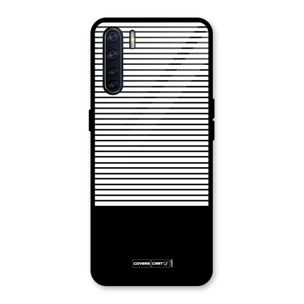 Classy Black Stripes Glass Back Case for Oppo F15