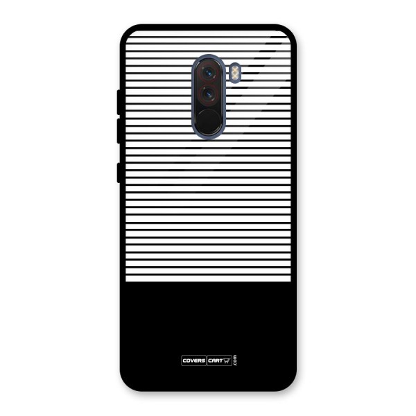 Classy Black Stripes Glass Back Case for Poco F1