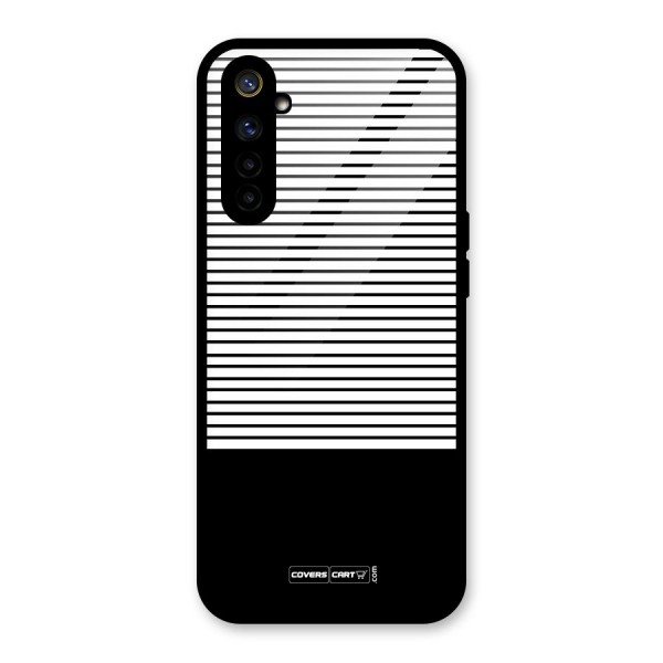 Classy Black Stripes Glass Back Case for Realme 6