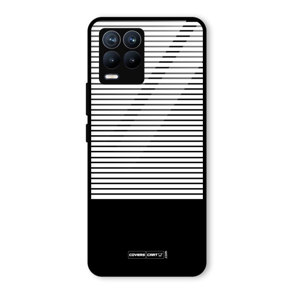 Classy Black Stripes Glass Back Case for Realme 8