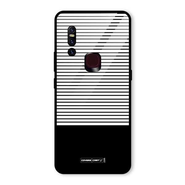 Classy Black Stripes Glass Back Case for Vivo V15