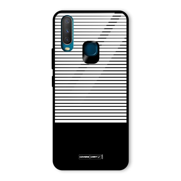 Classy Black Stripes Glass Back Case for Vivo Y12