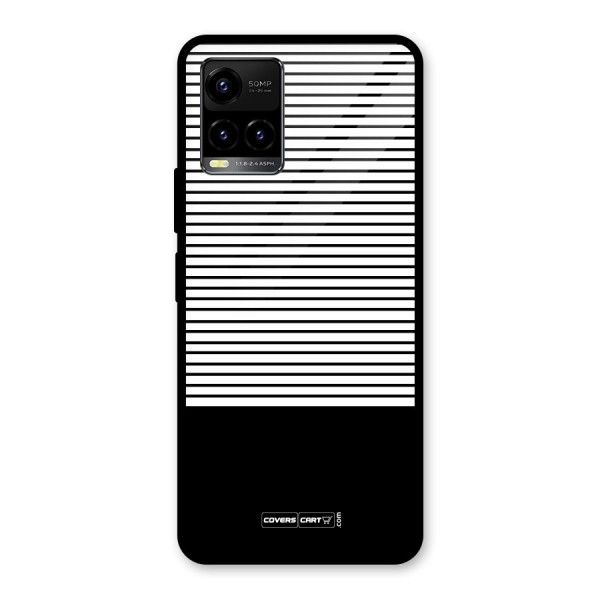 Classy Black Stripes Glass Back Case for Vivo Y21G