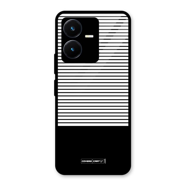 Classy Black Stripes Glass Back Case for Vivo Y22