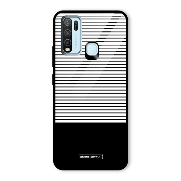 Classy Black Stripes Glass Back Case for Vivo Y30