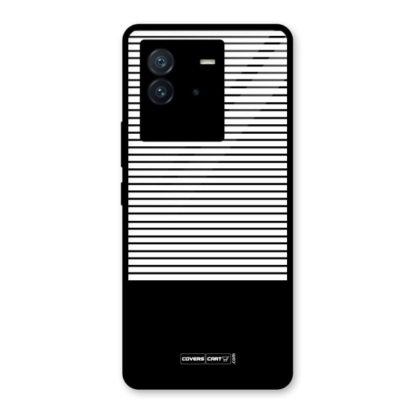 Classy Black Stripes Glass Back Case for Vivo iQOO Neo 6 5G
