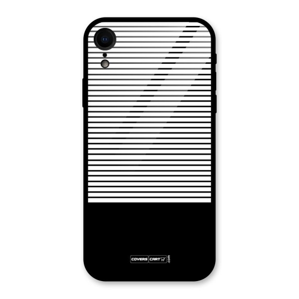 Classy Black Stripes Glass Back Case for XR