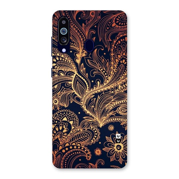 Classy Golden Leafy Design Back Case for Galaxy A60