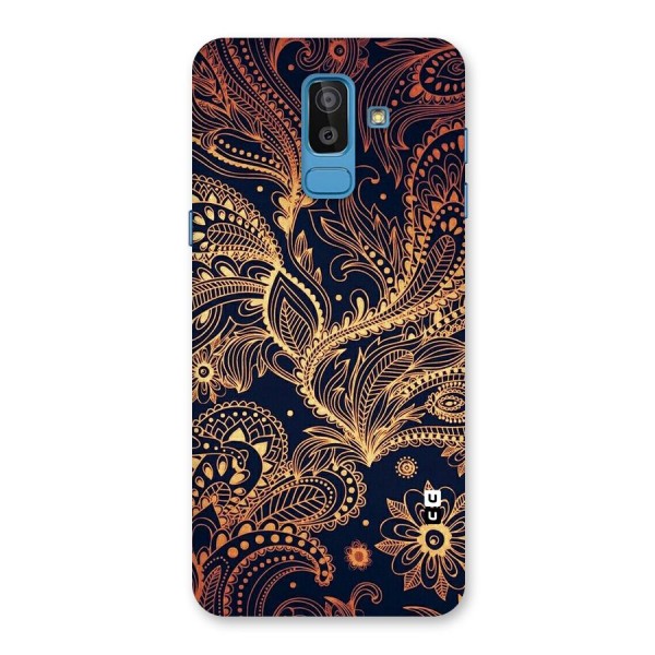 Classy Golden Leafy Design Back Case for Galaxy J8