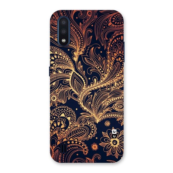 Classy Golden Leafy Design Back Case for Galaxy M01