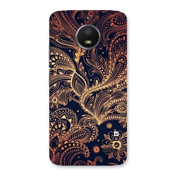 Classy Golden Leafy Design Back Case for Moto E4