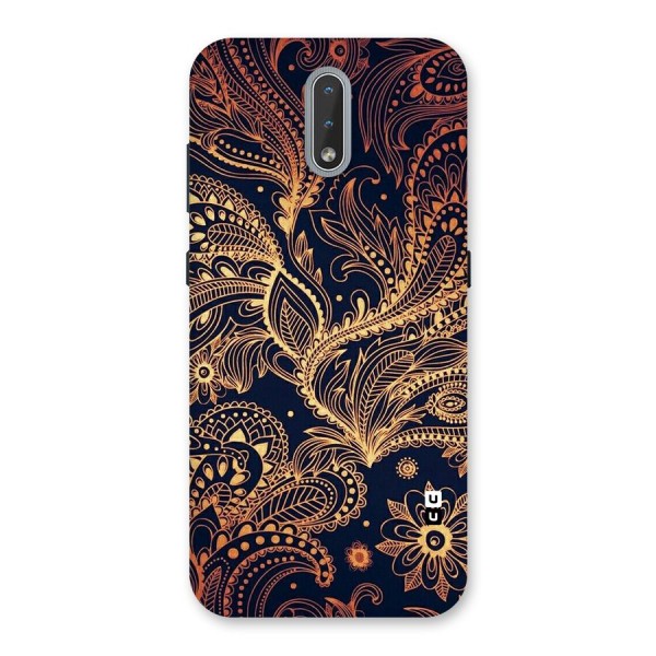 Classy Golden Leafy Design Back Case for Nokia 2.3