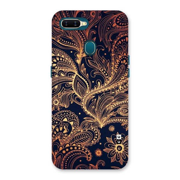 Classy Golden Leafy Design Back Case for Oppo A12