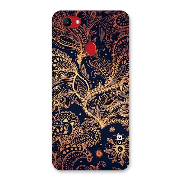 Classy Golden Leafy Design Back Case for Oppo F7