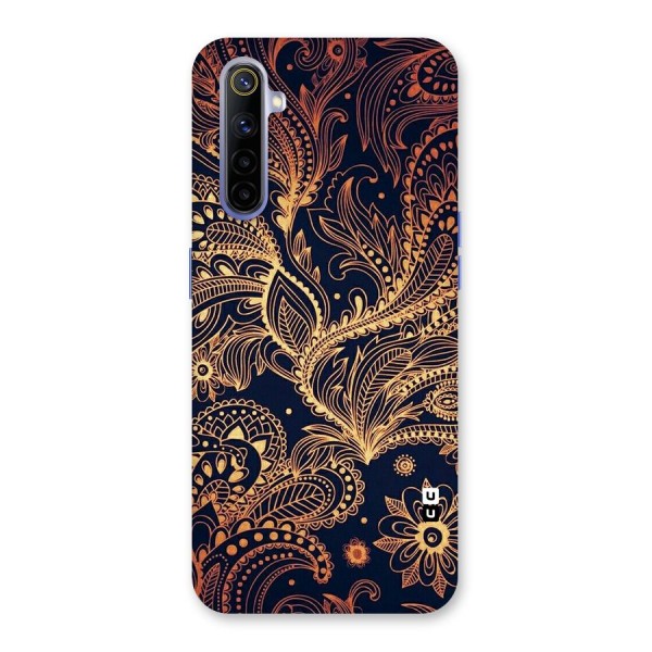 Classy Golden Leafy Design Back Case for Realme 6i