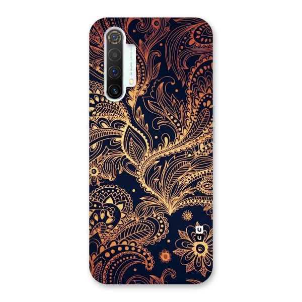 Classy Golden Leafy Design Back Case for Realme X3