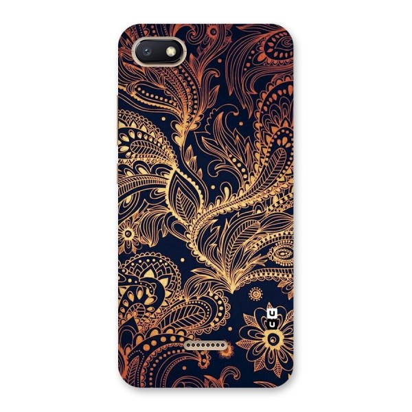 Classy Golden Leafy Design Back Case for Redmi 6A