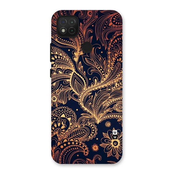 Classy Golden Leafy Design Back Case for Redmi 9C