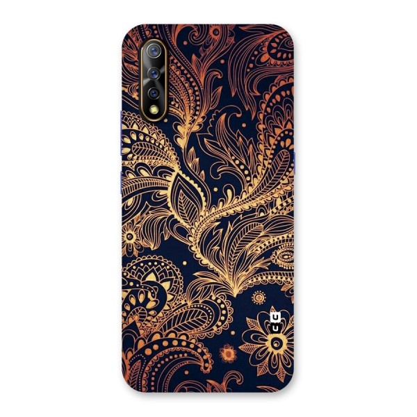 Classy Golden Leafy Design Back Case for Vivo S1