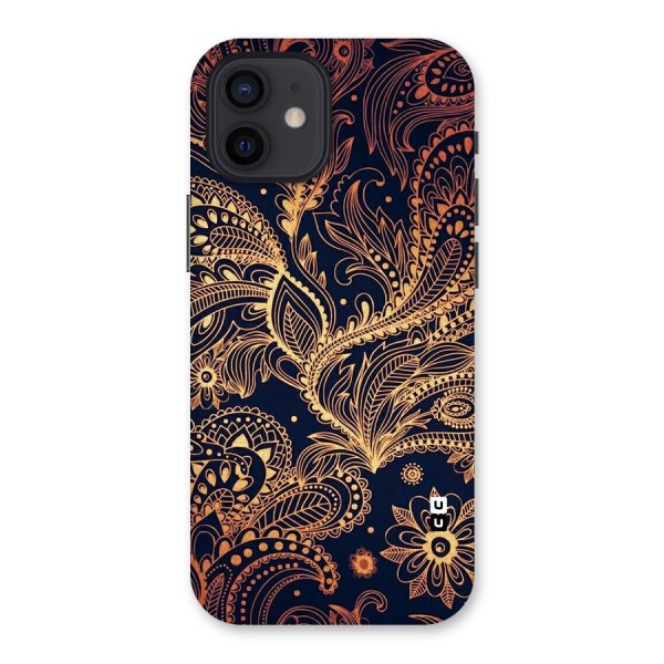 Classy Golden Leafy Design Back Case for iPhone 12