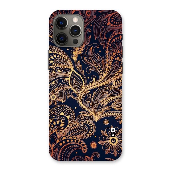 Classy Golden Leafy Design Back Case for iPhone 12 Pro Max