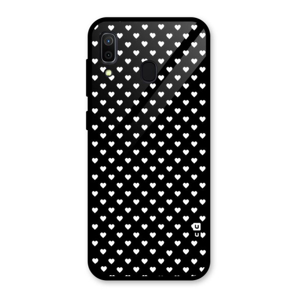 Classy Hearty Polka Glass Back Case for Galaxy A30