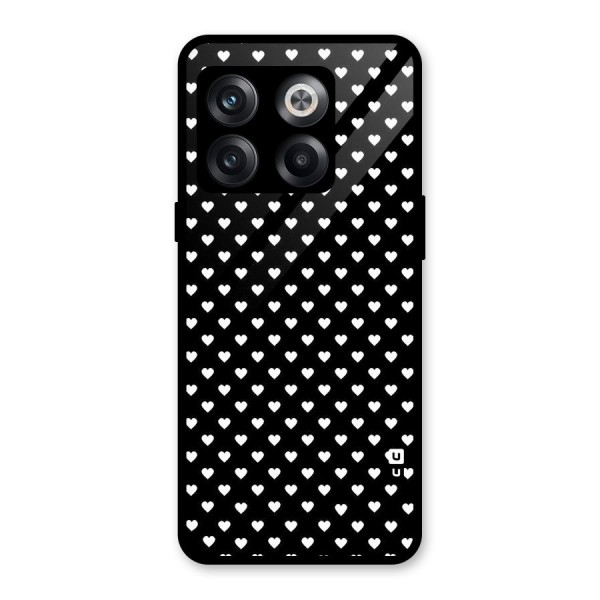 Classy Hearty Polka Glass Back Case for OnePlus 10T