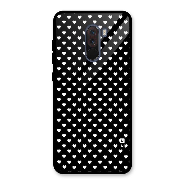 Classy Hearty Polka Glass Back Case for Poco F1