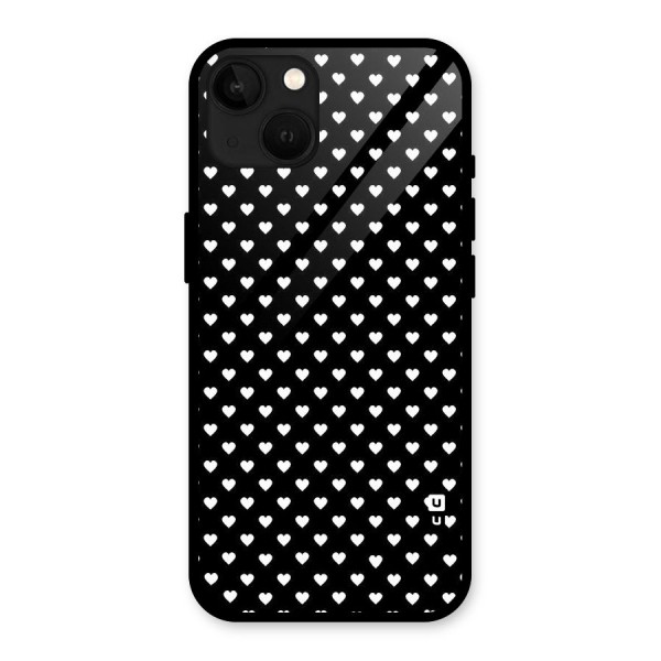 Classy Hearty Polka Glass Back Case for iPhone 13