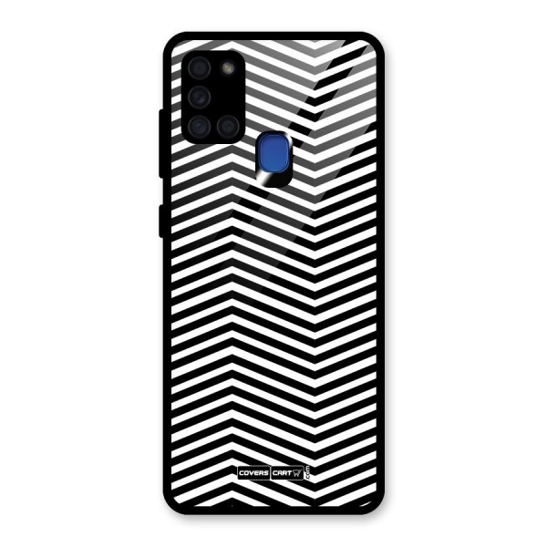 Classy Zig Zag Glass Back Case for Galaxy A21s