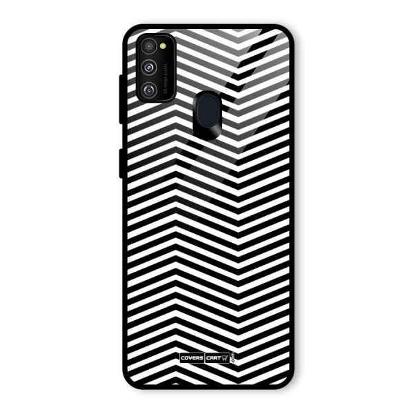 Classy Zig Zag Glass Back Case for Galaxy M21