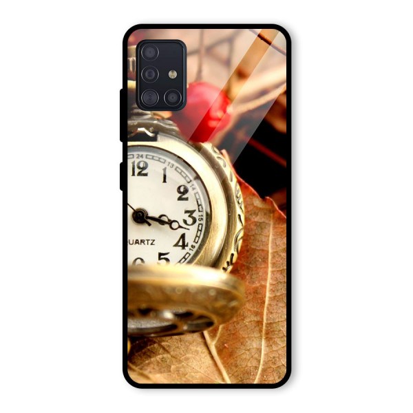 Clock And Cherry Glass Back Case for Galaxy A51