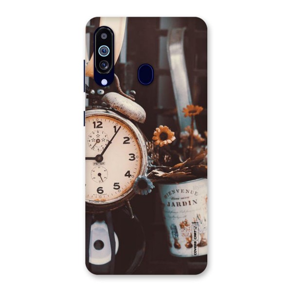 Clock And Flowers Back Case for Galaxy A60