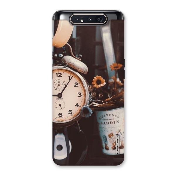 Clock And Flowers Back Case for Galaxy A80