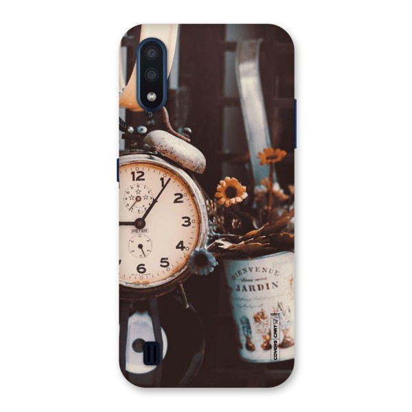 Clock And Flowers Back Case for Galaxy M01