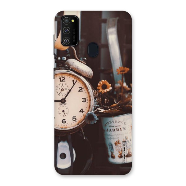 Clock And Flowers Back Case for Galaxy M21