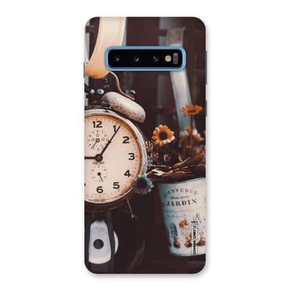 Clock And Flowers Back Case for Galaxy S10