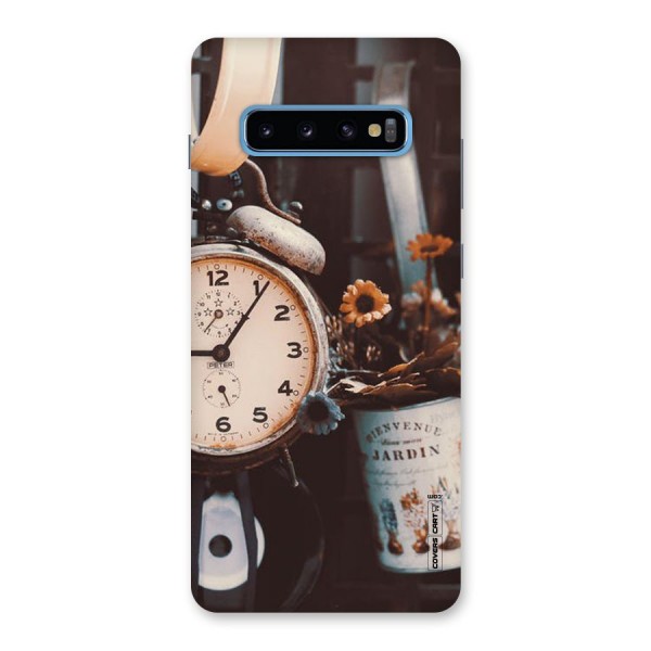 Clock And Flowers Back Case for Galaxy S10 Plus