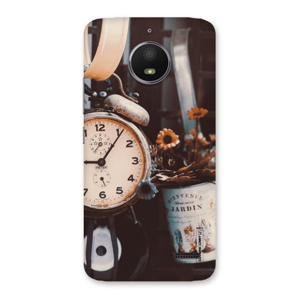 Clock And Flowers Back Case for Moto E4