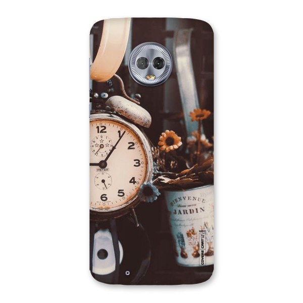 Clock And Flowers Back Case for Moto G6