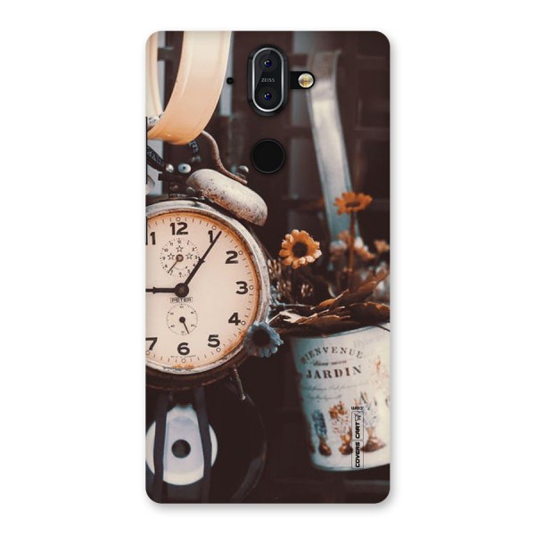 Clock And Flowers Back Case for Nokia 8 Sirocco