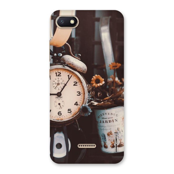 Clock And Flowers Back Case for Redmi 6A