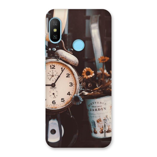 Clock And Flowers Back Case for Redmi 6 Pro