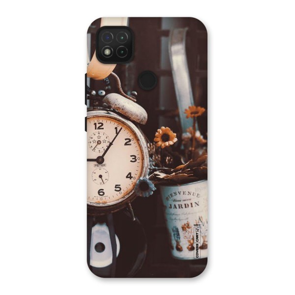 Clock And Flowers Back Case for Redmi 9C