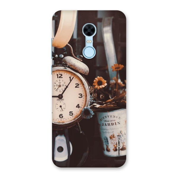 Clock And Flowers Back Case for Redmi Note 5