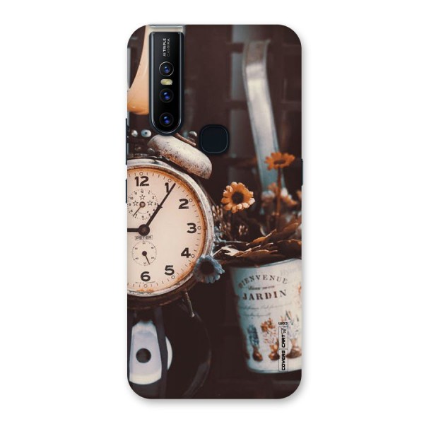 Clock And Flowers Back Case for Vivo V15