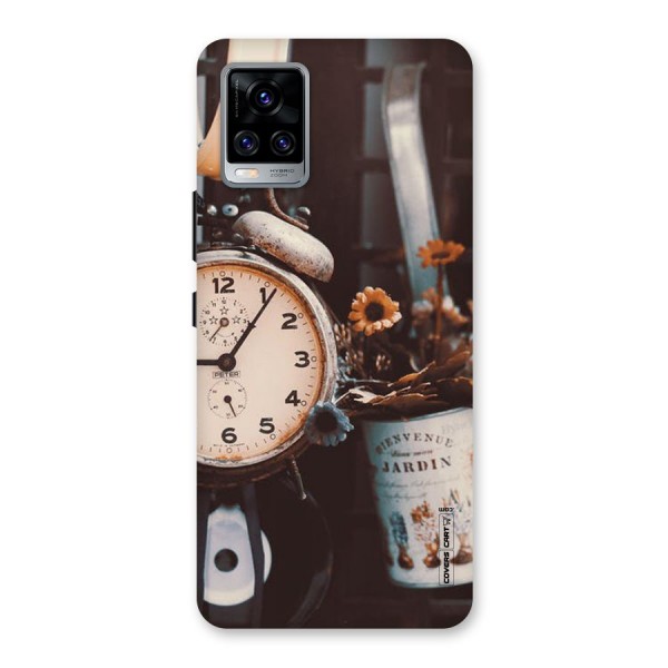 Clock And Flowers Back Case for Vivo V20 Pro